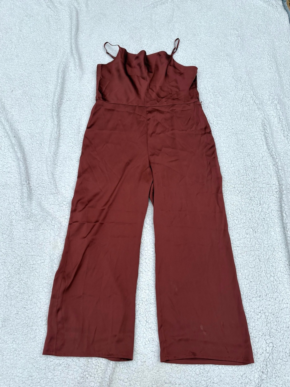 Women’s Wide-Leg Satin Jumpsuit in Copper